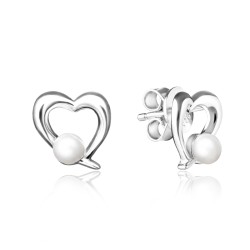 Cercei argint inimioare cu perle naturale DiAmanti SK19230E_W-G (Argint 925‰ 1,7 g.)